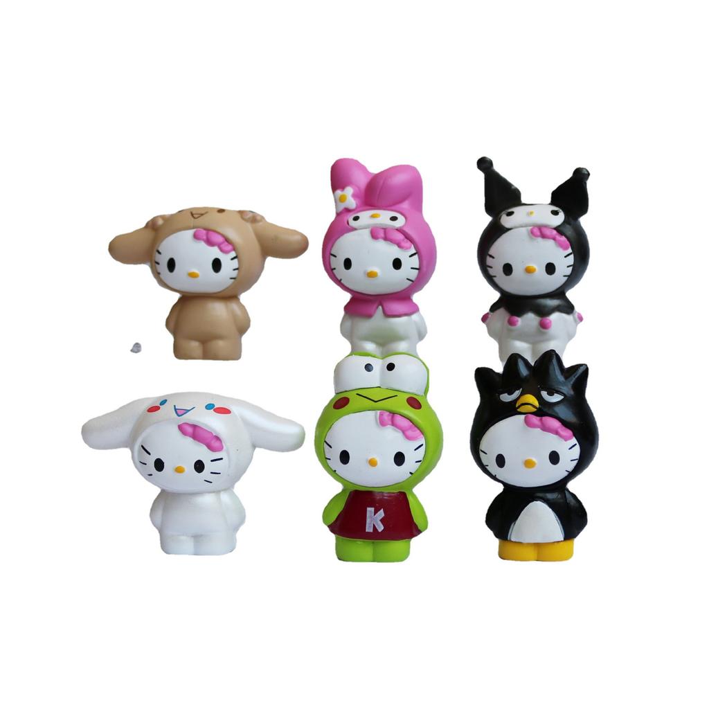 Новый набор из 6 шт. Аниме Sanrio Фигурки Действия Игрушки Милые Куроми Ми Милоди Синнаморол Фигурки Куклы Дети Подарок на Рождество