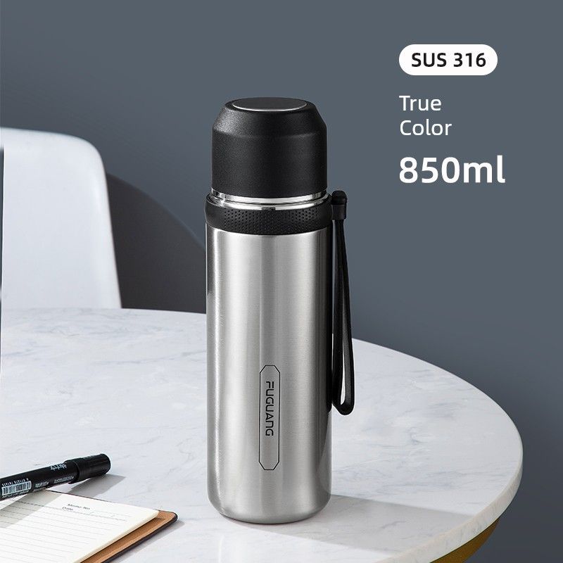 Fuguang Large Capacity Vacuum Cup Simple and High-End Pure Color Stainless Steel Male and Female Portable Large Capacity Tea Cup