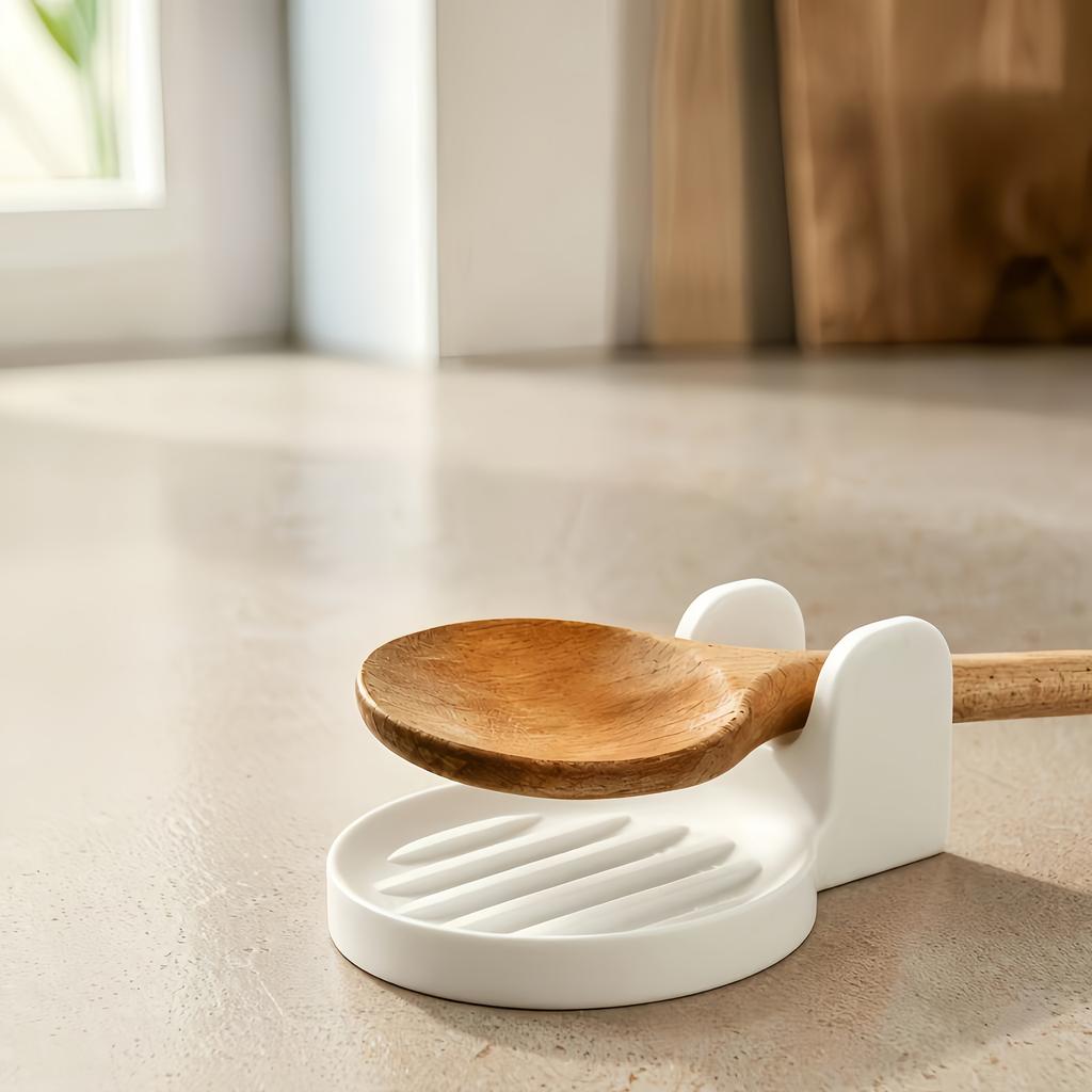 5pcs Round Draining Sink with Dual Curved Ears to Support Spatulas and Soup Ladles.Water-collecting Groove Facilitates the Gathering of Broth and Soup