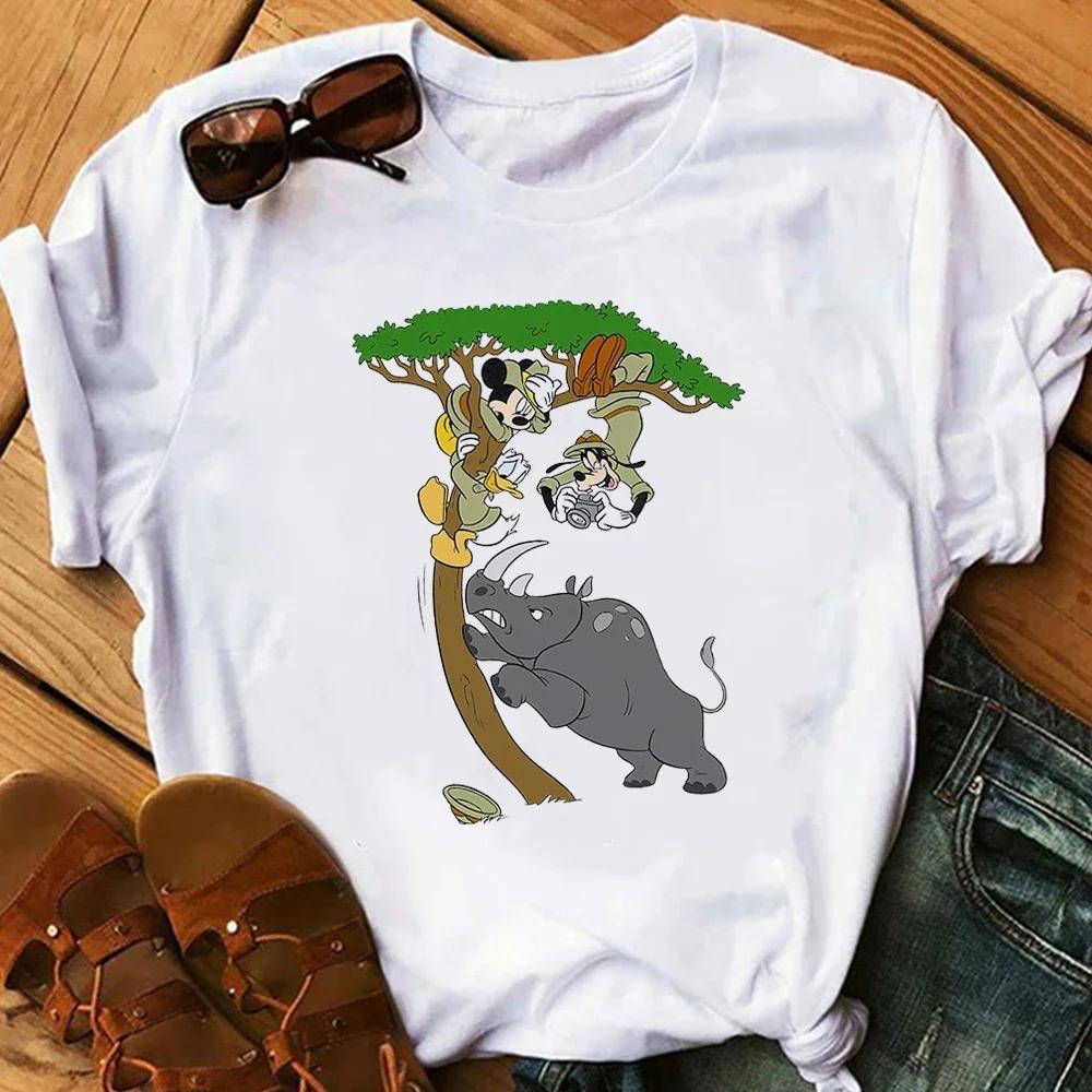 Fashion Cartoon Tees Mickey Mouse T Shirt Summer Family Clothing T-shirts Streetwear Y2k Blouses Unisex