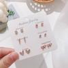 YANG&RH Fashion OL Pearl Heart-shaped Stud Earring Set E0111-1 Oil-Drip Metal Earrings Studs Niche and High-End