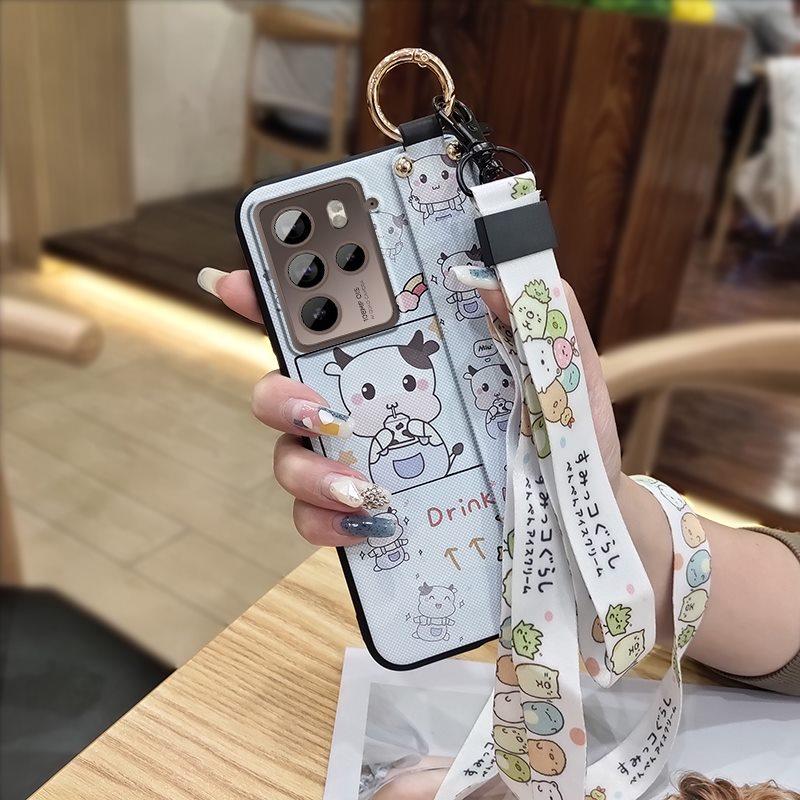 Anti-knock Wristband Phone Case For HTC U23 Pro/U23 Back Cover Anti-dust Phone Holder Cartoon Wrist Strap Dirt-resistant