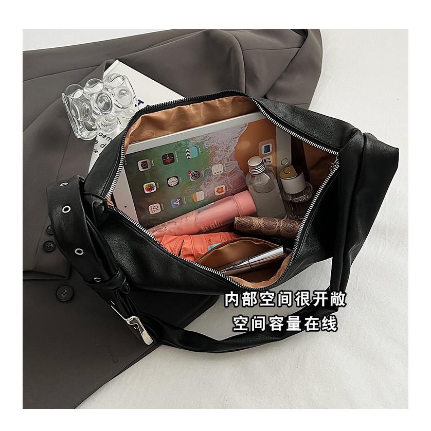 Ielgy Korean Style Large-Capacity Retro Soft Leather Dumpling Bag Lazy Style Casual All-Match One-Shoulder Mess
