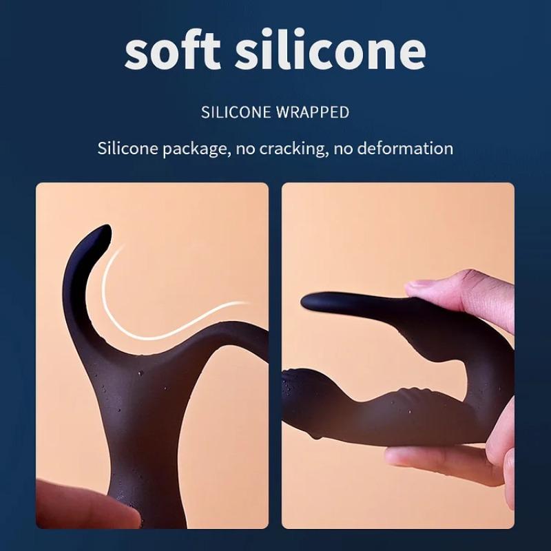 Беспроводной контроль двойной удар вибрационный анальный штекер тянуть простату массажер