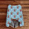 Women's Fashionable Oversized Knitwear Long-Sleeved Christmas Print Top