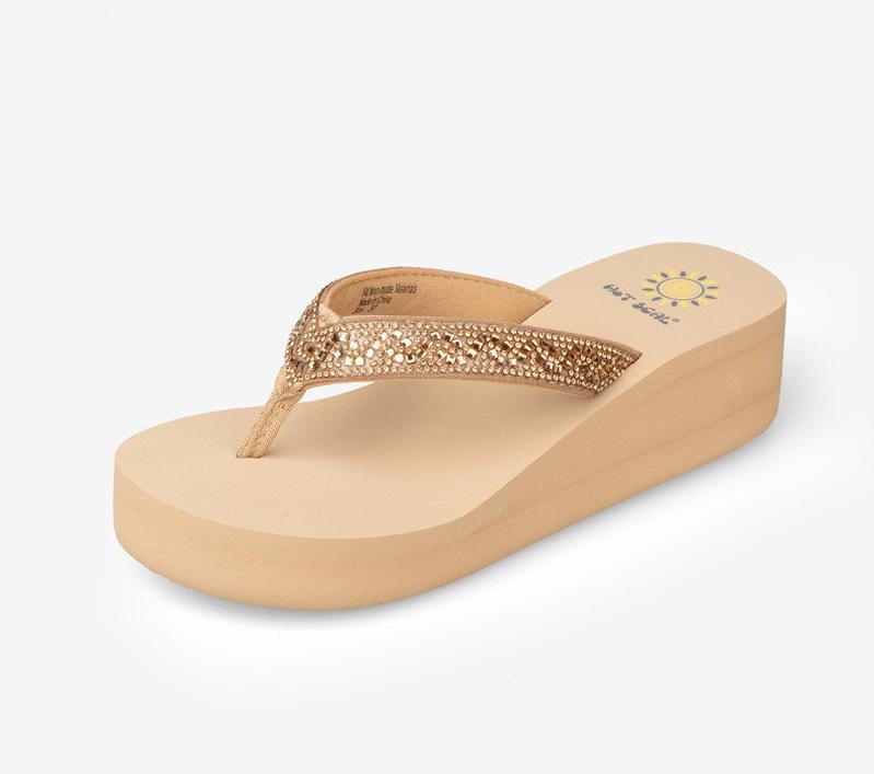 Новая корейская мода женские шлепанцы качественные стразы толстая подошва легкие шлепанцы нескользящие эластичные стельки летние сандалии