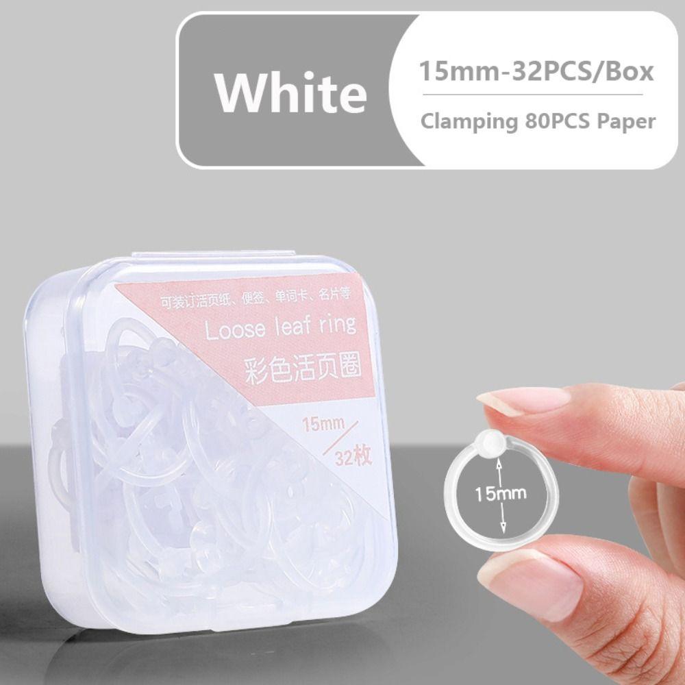 DIY Loose Leaf Paper Buckle 15/20/25mm Loose-leaf Book Hoops Creative Binder Ring School Office