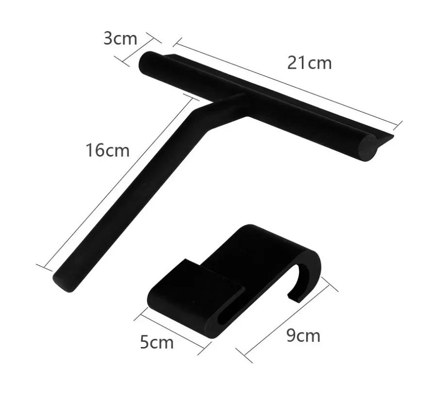 Shower Squeegee Window Glass Wiper Silicone Scraper Cleaner Brush Long Handle Bathroom Mirror Wiper Scraper Cleaning Accessories