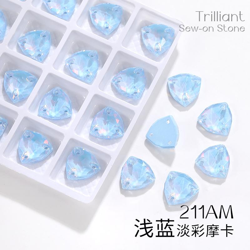 Hot Sale Crystal Rhinestones Triangle Glitter Charms for Shoes DIY 3D Accessories
