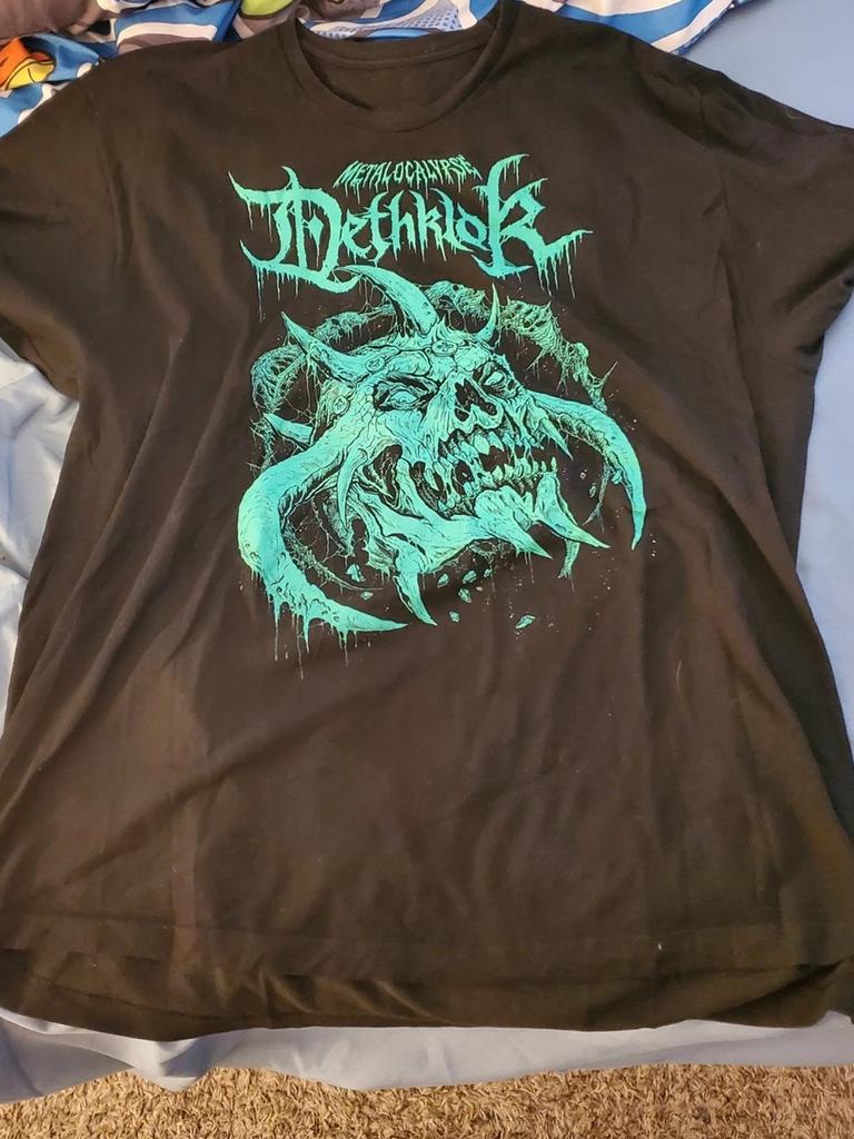 Metalocalypse - DETHKLOK Футболка с зеленым черепом Размер S-5XL Унисекс Футболка