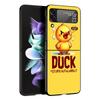 Cartoon Duck Hard PC Phone Case For Samsung Galaxy Z Flip 7 6 5 4 Black Cover For Galaxy Z Flip 3 Foldable Fundas Shell Capa Bag
