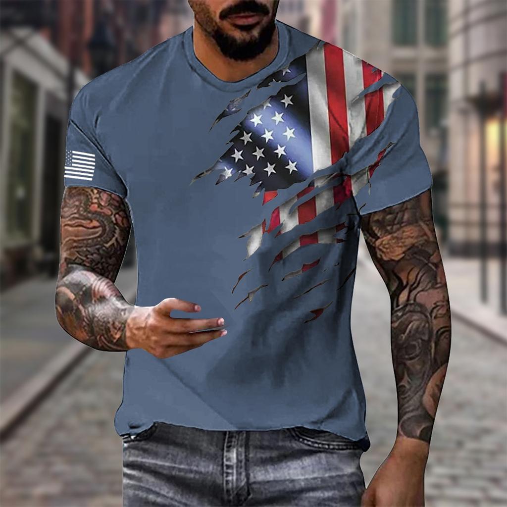 Мужская летняя повседневная однотонная мужская футболка с коротким рукавом и буквенным принтом, пуловер