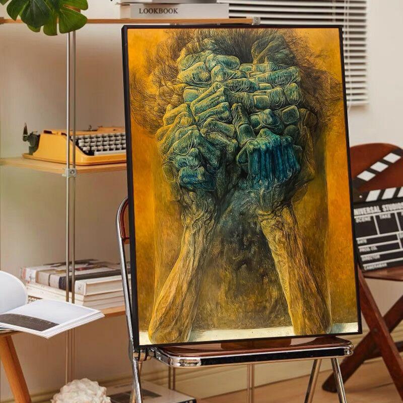 Zdzislaw Beksinski Art Anime Posters Sticky Whitepaper Sticker DIY Room Bar Cafe Kawaii Room Decor