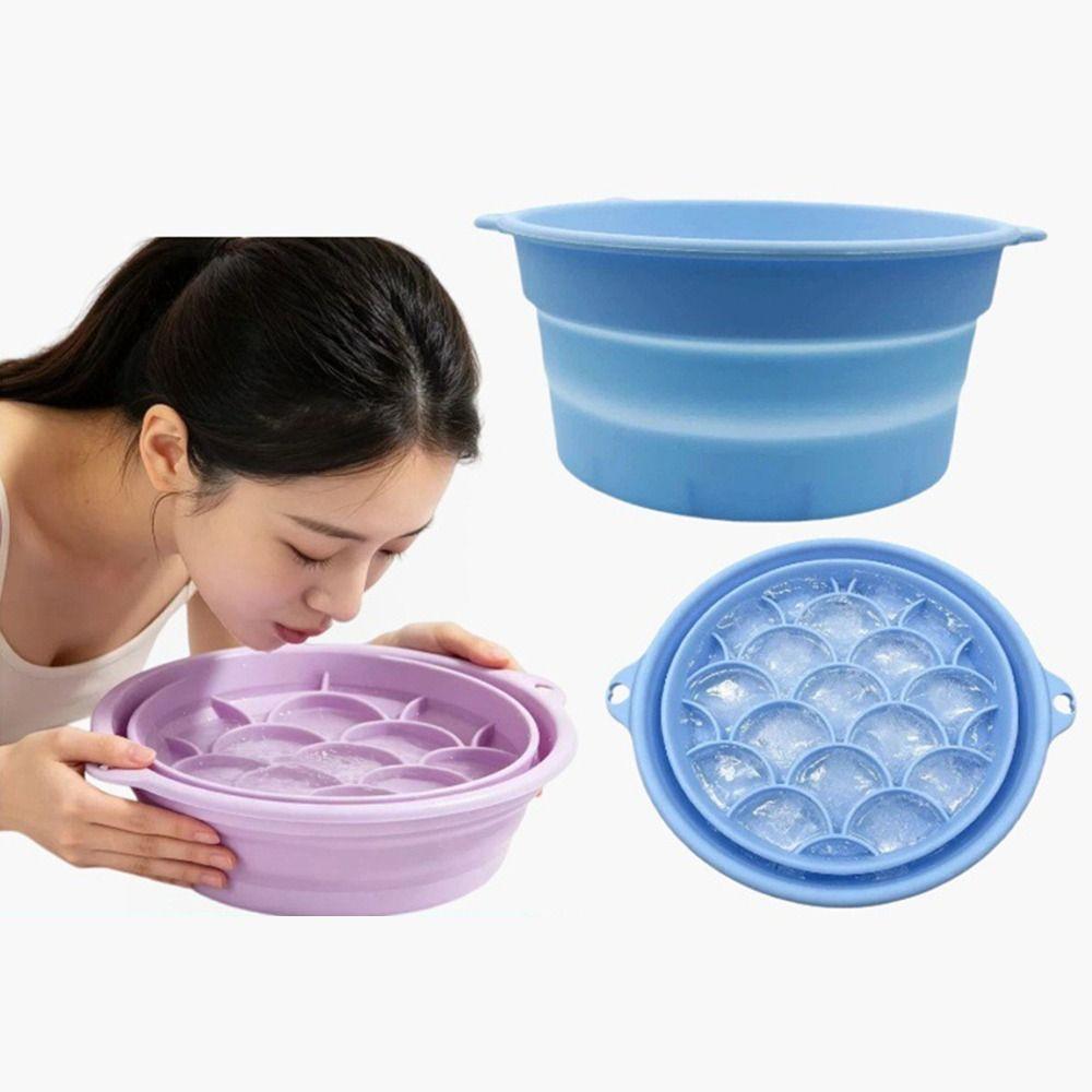 Silicone Face Ice Bath Bowl Built-in Ice Tray Skincare Washbasin  Household Care