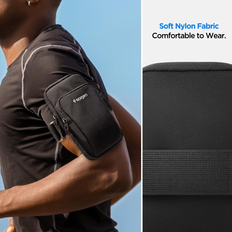 Spigen A702 Dynamic Shield Armband - Etui / Sportowa Opaska Na Ramię Na Smartfon Do 6.9" (Czarny)