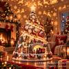 Stylish Portable Cute Practical Christmas Village Projection Ornament