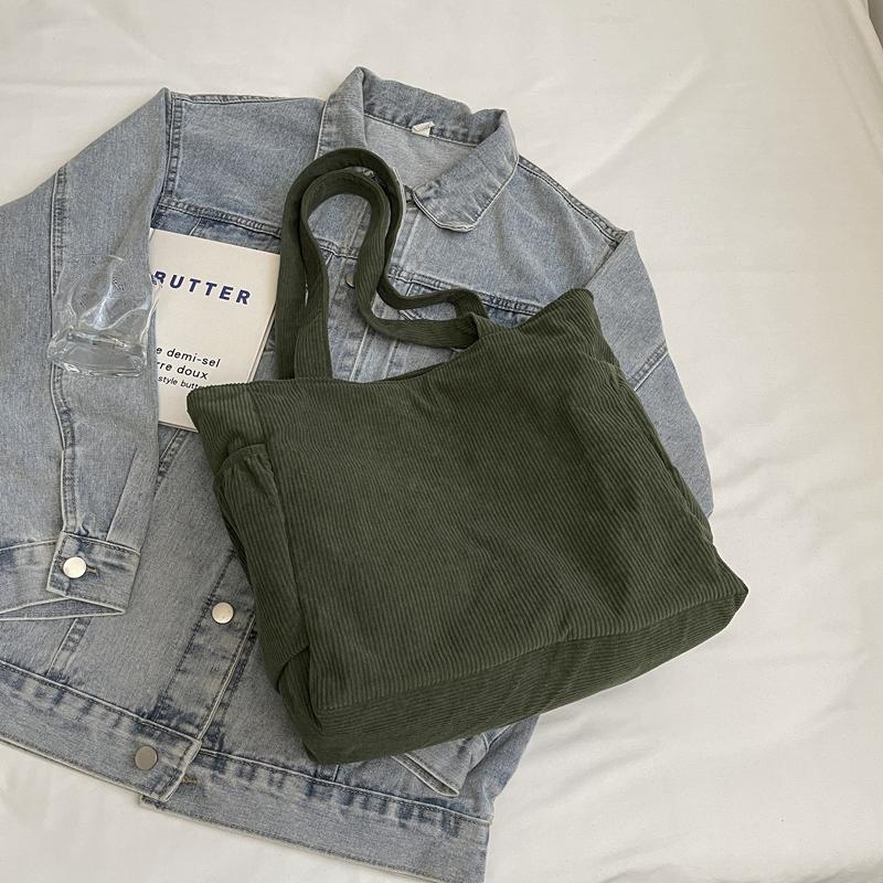 Вельветовая сумка-тоут женская сумка для поездок на работу, большая вместимость, сумка через плечо