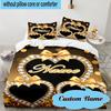 Custom Name 3PCS Leopard Print Bow Bedding Set, Including 1pc Duvet Cover And 2pcs Pillowcases, Suitable for dorms and bedrooms Gift