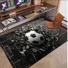 Soccer Theme Soft Crystal Velvet Rug Custom Name & Text Print Non Slip Floor Rug for Bedroom Living Room