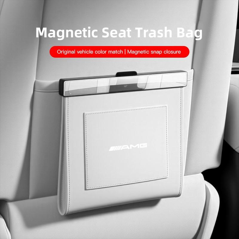 Car Garbage Bin Leather Magnet Closure Design Waterproof Car Trash Bag For Mercedes Benz AMG W203 W204 W205 W209 W210 W211 W212 AX1