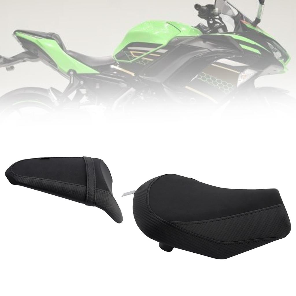Front&Rear Raider Passenger Cushion Kit Black For Kawasaki Ninja 650 Z650 17-25