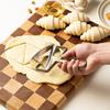 Инструмент для раскатывания и нарезки теста для круассанов, Нержавеющая сталь, Универсальная удобная ручка Нескользящая