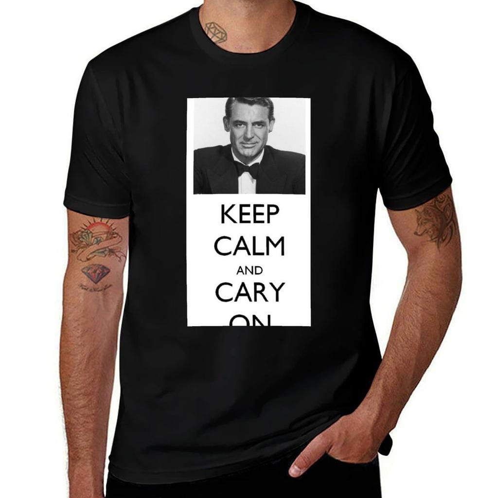 Keep Calm And Cary (Grant) On Tshirt T Shirts For Unisex Cotton Tshirt