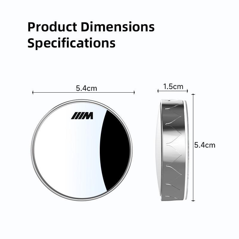 For BMW E82 2pcs Bright Silver Car Suction Cup Blind Spot Small Round Mirror For BMW X1 X2 X3 X5 X4 X6 X7 iX3 F20 F10 Valve Cap Accessories