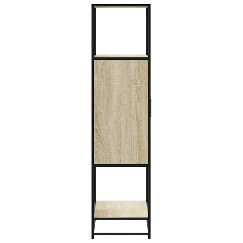 Highboard in Sonoma Oak Finish 27.2 x 13.8 x 54.7 in (69 x 35 x 139 cm) Made of Engineered Wood and Metal