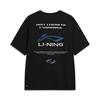 Li Ning Спортивный стиль жизни Серия Мягкая Простая Универсальная Свободная Футболка с коротким рукавом С принтом из букв на спине Унисекс топы ATSW285-1