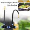 Adjustable Mist Sprinkler 360° Rotating Copper Water Sprayers with 8mm Connector For Garden Plant Automatic Watering Misting