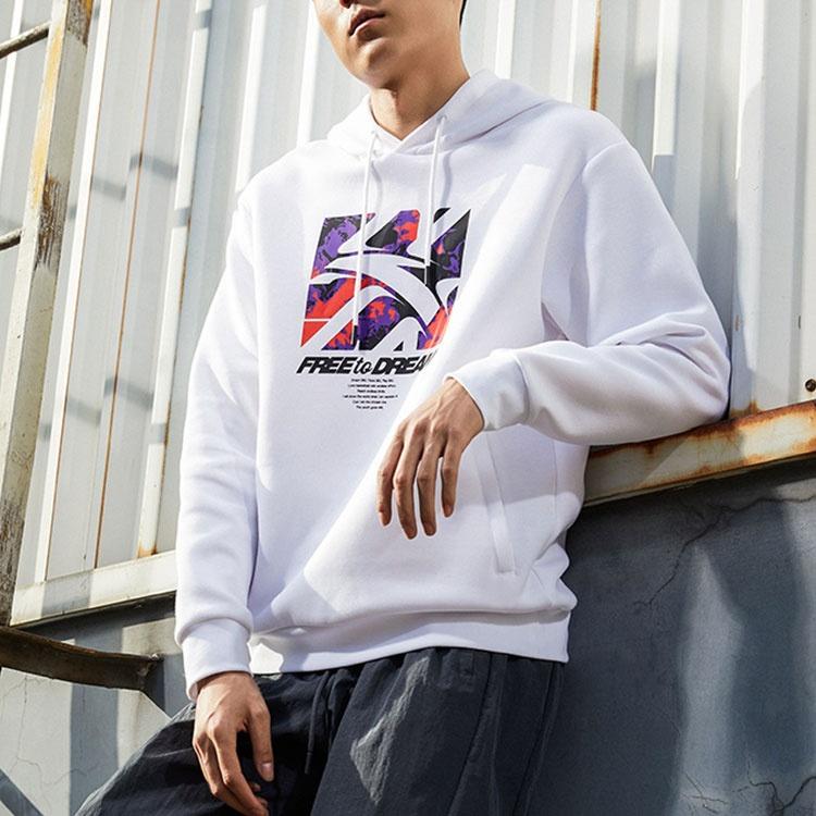 ANTA Basketball Collection Sweatshirts Men's White Hooded Moderate Regular 152211743-1