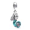 Fashion Summer New Jellyfish Hermit Crab Mermaid Blue Butterfly Ring Snail Pendant Pendant Beads Sterling Silver