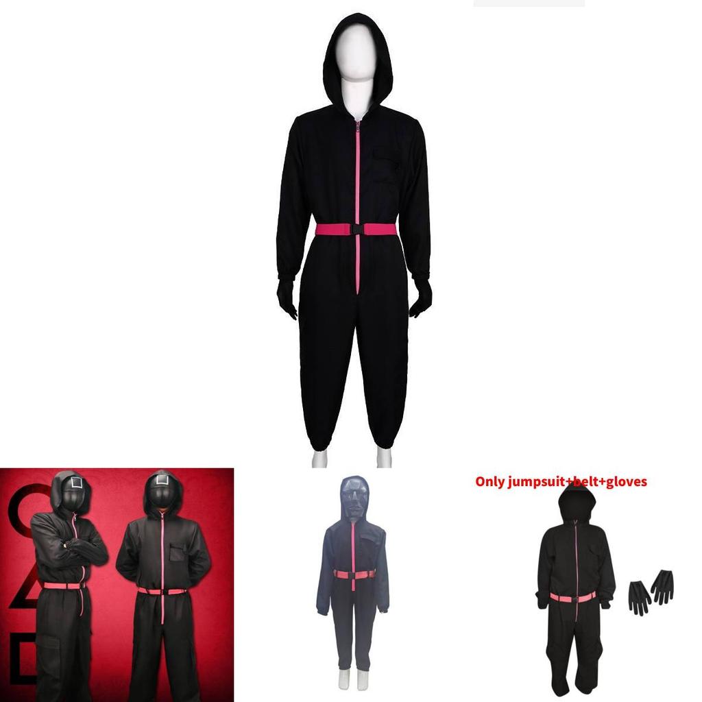 Игра в кальмара Популярный фильм Костюм на Хэллоуин для детей из смесовой ткани с хлопком Косплей-костюм