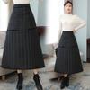 Women's Winter Warm Half-body Skirt Mid-length Thickened Skirt Lightweight Warm Office Skirt Lined with Fleece Skirt
