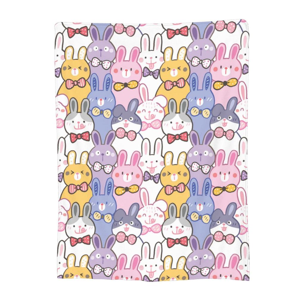 Cute rabbit flannel blanket pink blanket comfortable home bed sofa living room home decoration
