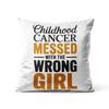 Gaslight Gatekeep Girlboss Childhood Cancer Awareness Pillow Cover Gold Ribbon Retro Groovy Wavy Design Cushion Case