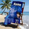 Custom Name Personalized Detective Conan Print Beach Towel, for Trip Camping Beach Party Home Decor, Birthday Gift for Family & Friends