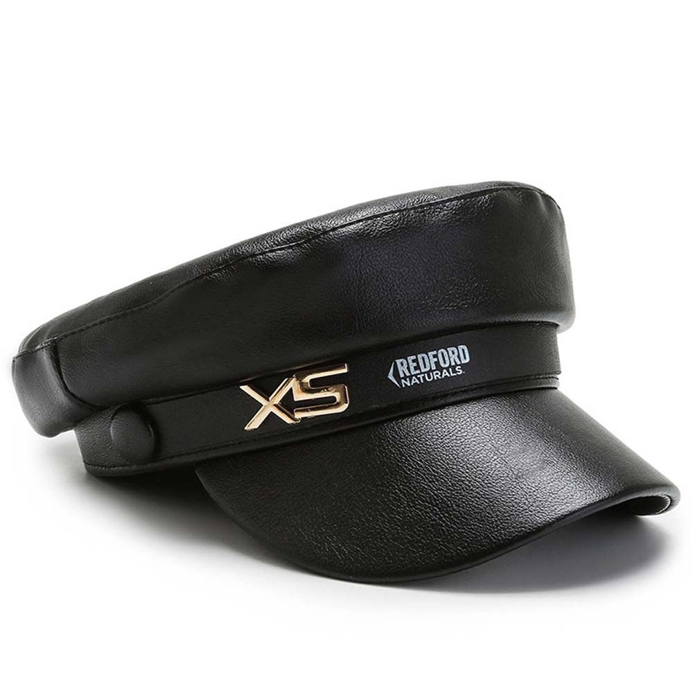PU Leather Girl British Style Winter Women Berets Painter Cap Korean Style Octagonal Hat Navy Hat