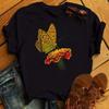 Rose Print Women's Sleeve Tops Tees Comfortable Casual Summer Fashion