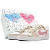 Nike Кроссовки Court Borough Wan Hua Nong, Милый Заяц, Низкие Скейтбордические Кроссовки Женские Бело-Желто-Розовые BQ5448-100(Команда113-)