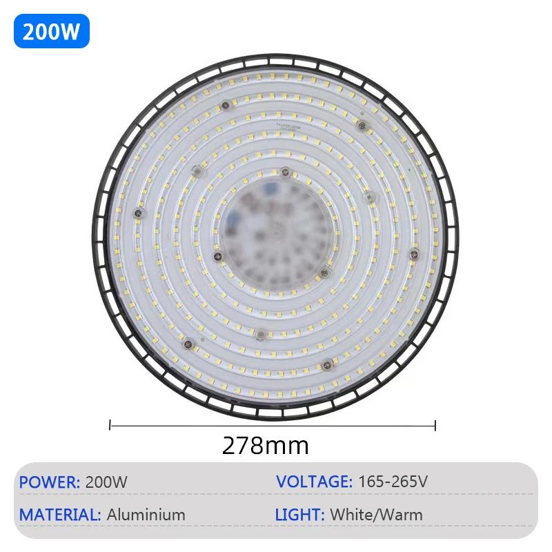 UFO LED 220V High Bay Light 100W~200W Business Stadium Storage Garage Light Super Bright Industrial Lighting Mining Light