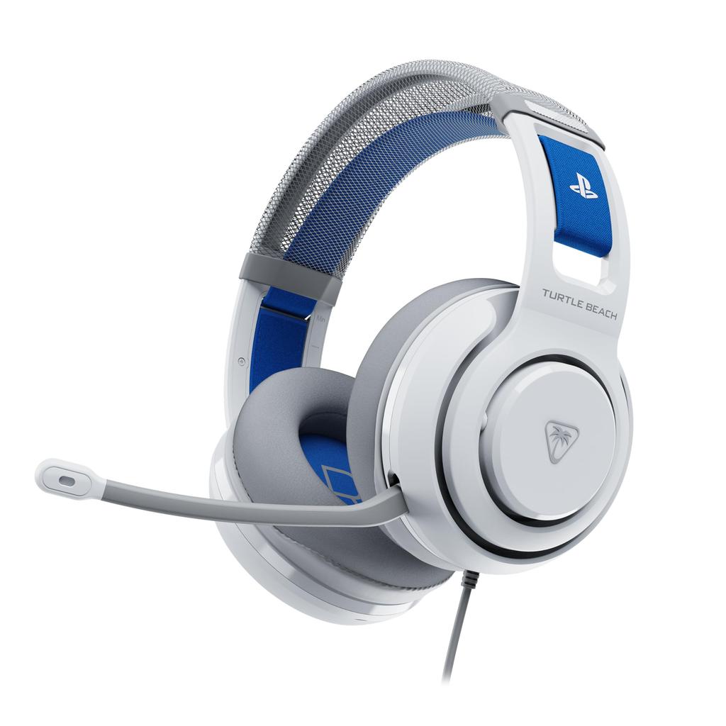 TURTLE BEACH Atlas 200 White Wired Gaming Compatible with 50mm Foldable Unidirectional Memory Adjustable Headband Warranty Licensed Sony Headset,