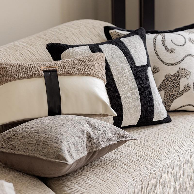 Nordic Modern Embroidered Leopard Cushion Cover Living Room Bedroom Sofa Bed