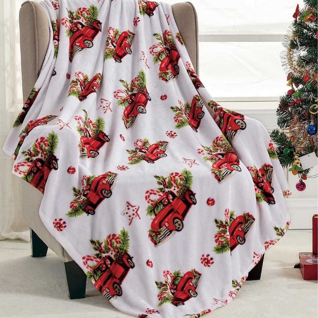 Winter Snow Truck Christmas Blanket Blanket Decoration Soft Comfortable Flannel Blanket Sofa Bed Decoration Blanket