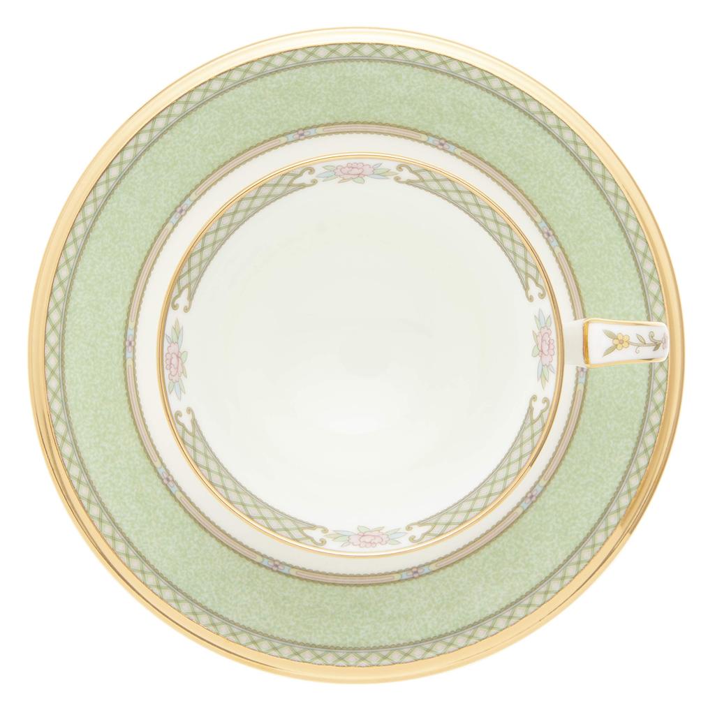 Американская чашка-блюдце Noritake 220 куб. см Yoshino 2 Customers Green Bone China & (Парный набор) Y6704/9983