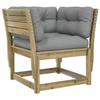 VidaXL Canapé de Jardin Accoudoir Coussins, Chaise de Terrasse avec Dossier, Fauteuil de Salon Patio Extérieur, Bois Massif 844698