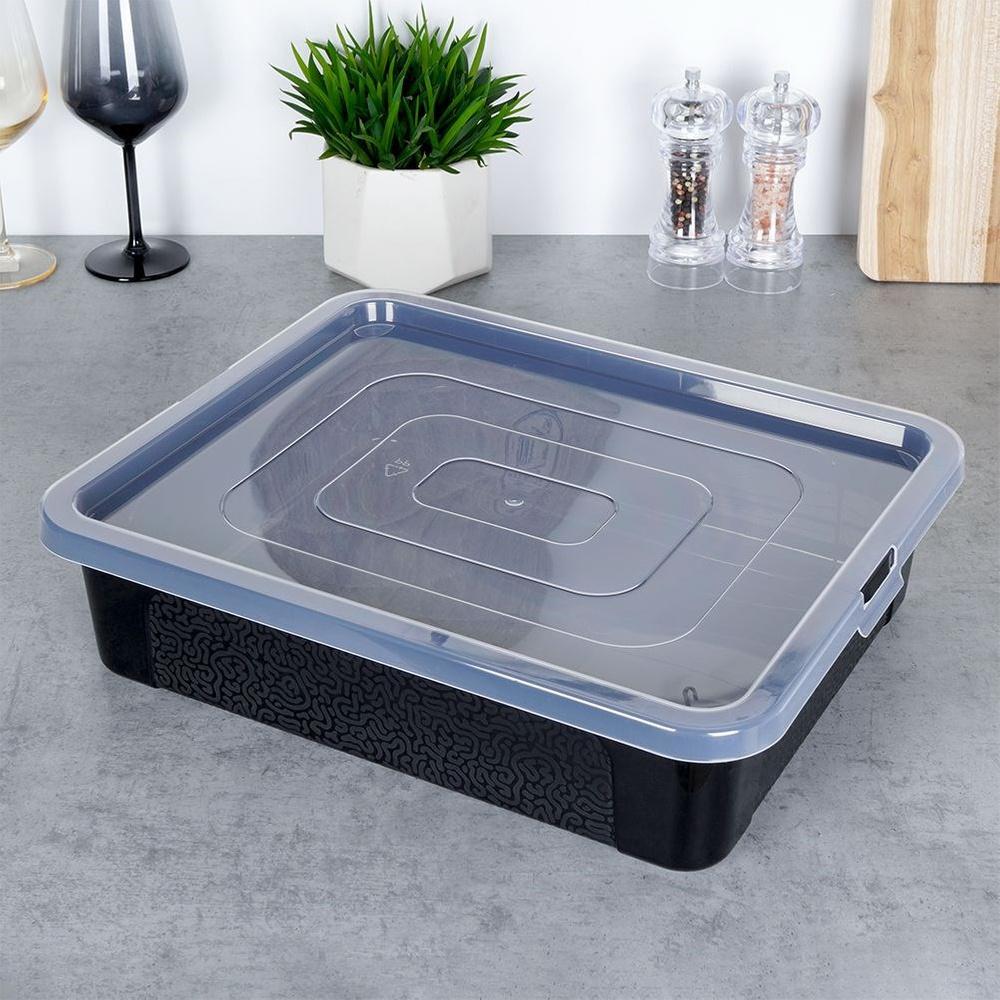 Cake container with lid 40x33x10 cm