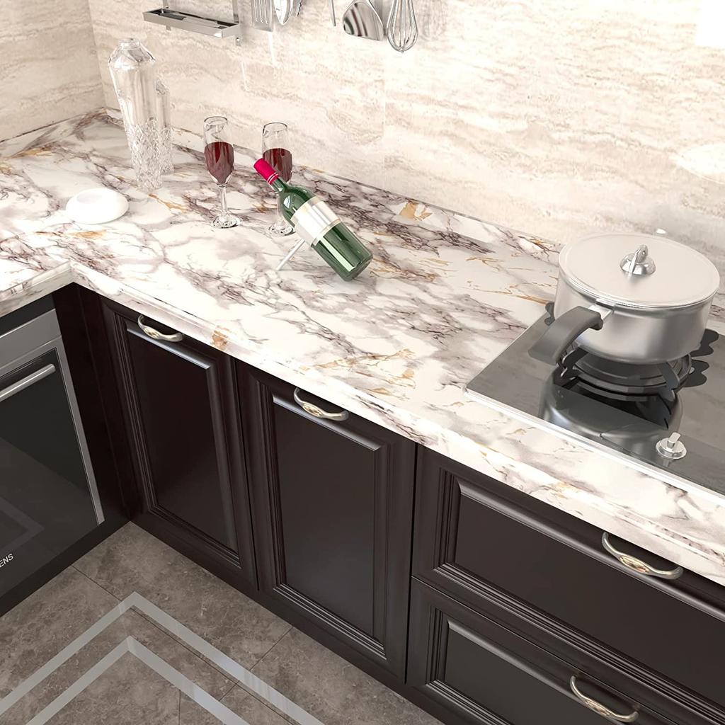 6 м виниловые маслостойкие мраморные обои для кухонной столешницы, полки шкафа, ПВХ, самоклеящаяся водонепроницаемая контактная бумага для ванной комнаты