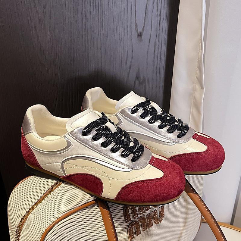 Версия из коровьей кожи~ Сочетание цветов, универсальная кожа, внутренняя высота, немецкие тренировочные кроссовки, женские кроссовки на мягкой подошве, спортивные кроссовки Форрест Гамп, повседневные и